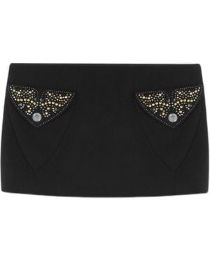 Versace Embellished Mini Skirt - Black