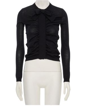 Valentino Bow Detailed Long-Sleeved Cardigan - Black