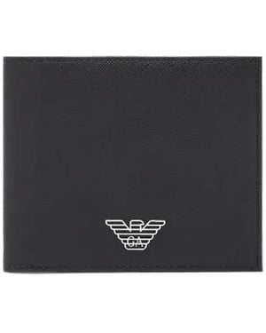 Emporio Armani Logo Plaque Bifold Wallet - Blue
