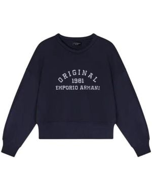 Emporio Armani Long-Sleeve Oversized Sweatshirt - Blue
