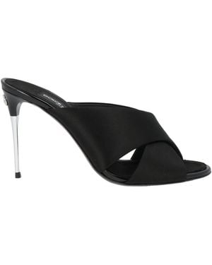 Dolce & Gabbana Minimalist Satin High-Heeled Sandals - Black