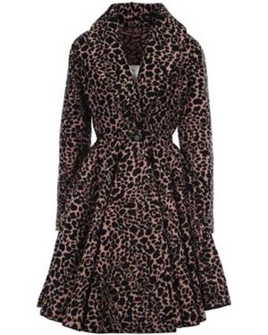 Alaïa Alaïa Leopard Single-Breasted Long-Sleeved Coat - Brown