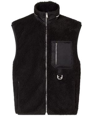 Fendi Turtleneck Zip-Up Fur Vest - Black