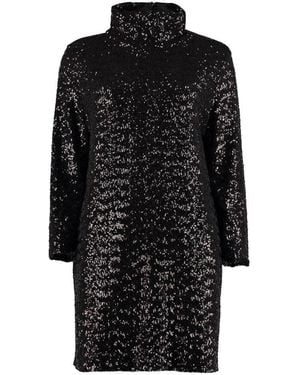 Fabiana Filippi Sequin Embellished High-Neck Mini Dress - Black