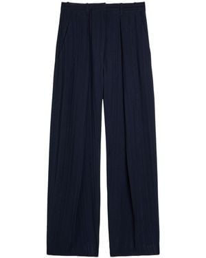 Victoria Beckham Striped Straight-Leg Pants - Blue