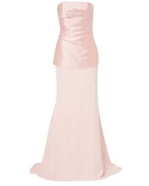 Solace London Alia Strapless Satin Gown - Pink