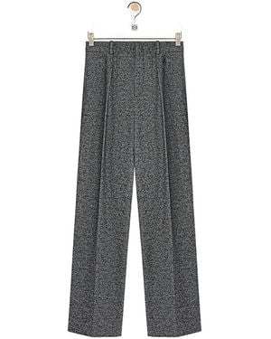 Loewe Wide-Leg Twill Pants - Gray