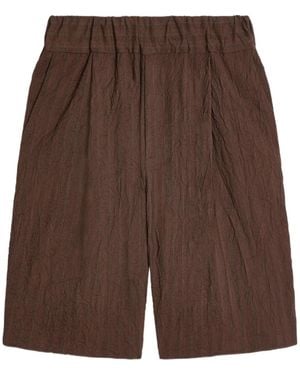 Dries Van Noten Pleated Bermuda Shorts - Brown