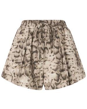 Pinko Drawstring Printed Shorts - Natural