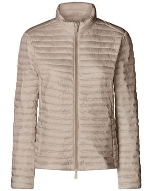 Save The Duck Quilted Stand Collar Down Jacket - Brown