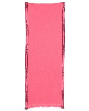 Acne Studios Logo Detailed Fringed Scarf - Pink