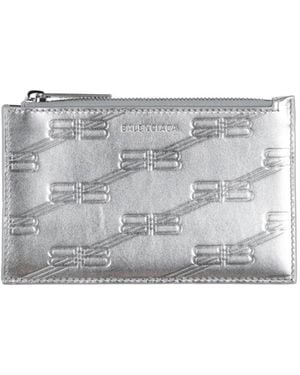 Balenciaga Solid Color Cardholders - Gray