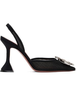 AMINA MUADDI Begum Mesh Sling 95 Heels - Black