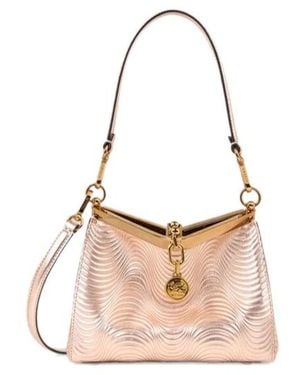 Etro Small Metallic Leather Vela Bag - Pink