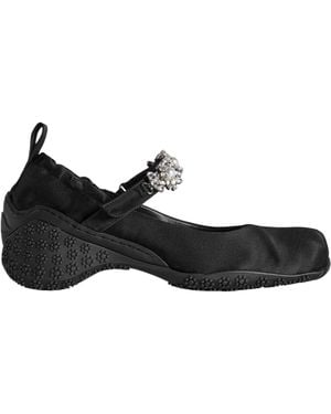 Simone Rocha Ballet Shoes With Decorative Ribbons - Black