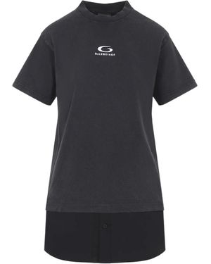 Balenciaga Layered T-Shirt Dress - Black