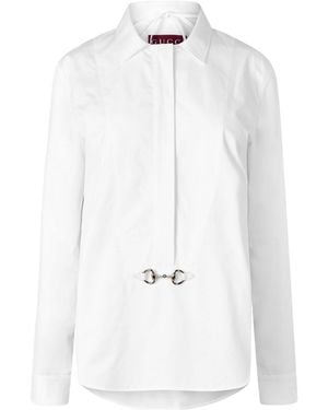 Gucci Tie Decorated Shirtt - White