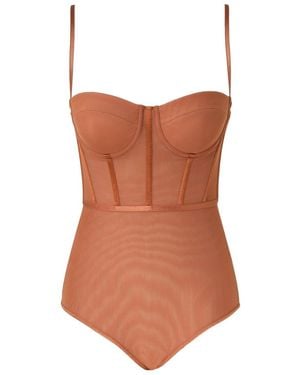 Zimmermann Rebellion Corset Bodysuit - Brown