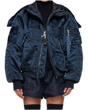 Cecilie Bahnsen Alpha Industries X Collaboration N-2B Long-Sleeve Aviator Casual Jacket - Blue