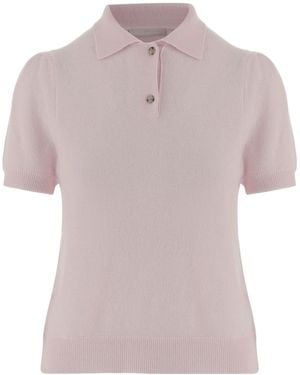Allude Short-Sleeve Polo T-Shirt - Pink