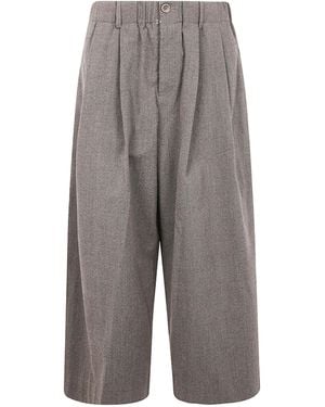 Uma Wang Elastic Waist Casual Pants - Gray