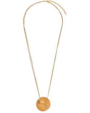 Ferragamo Round Pendant Necklace - White