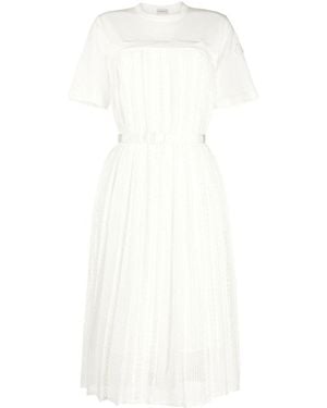 Moncler Logo Short-Sleeved Dress - White