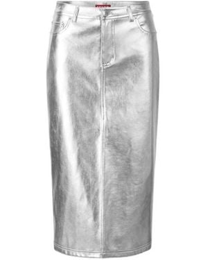 STAUD Logo Skirt - Grey