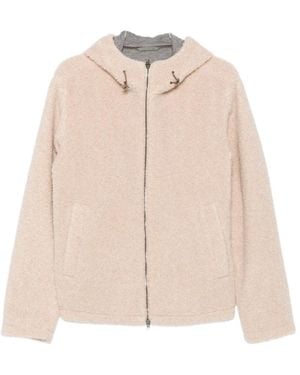 Herno Fleece-Texture Hooded Jacket - Natural