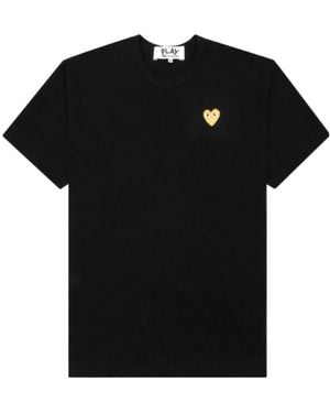 COMME DES GARÇONS PLAY Logo Embroidered Crew Neck T-Shirt - Black