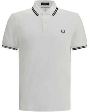Comme des Garçons Comme Des Garçons Shirt X Fred Perry Text-Printed Polo Shirt - White