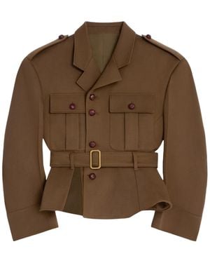 Celine Peplum Jacket - Brown