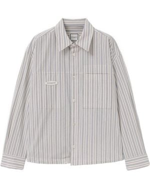 WOOYOUNGMI Embroidered Stripe Shirt - Grey