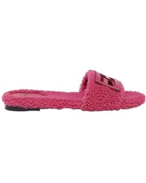 Fendi Sheepskin Slides - Purple