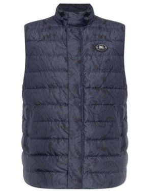 Etro Padded Vest With Logo - Blue