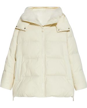 Yves Salomon Shearling Lined Down Jacket - Natural