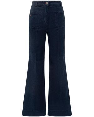 Victoria Beckham High Waist Corduroy Trousers - Blue