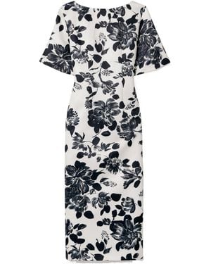 Emilia Wickstead Floral Print Midi Dress - White