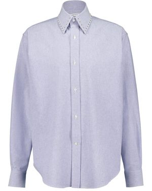 McQueen Stud-Embellished Shirt - Blue