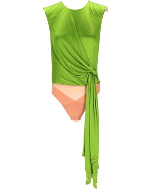 Elisabetta Franchi Lace-Up Bodysuit - Green