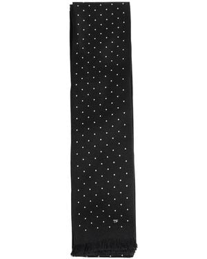 Tom Ford Micro Polkadot Silk Scarf - Black