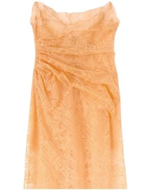 Ermanno Scervino Lace-Draped Maxi Dress - Orange