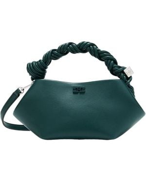 Ganni Knotted Handle Shoulder Bag - Green