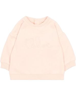Chloé Logo-Embroidered Sweatshirt - Natural
