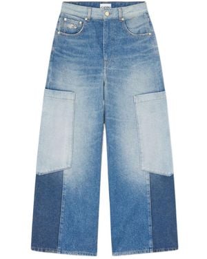 Ganni Patchwork Cargo Jeans - Blue
