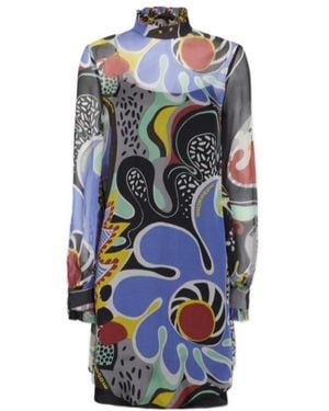 Moschino Long-Sleeved Printed Dress - Blue