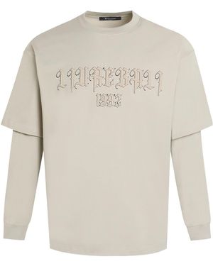 LIU REGALI Printed Fake Two-Piece Long-Sleeved Base Shirt - White