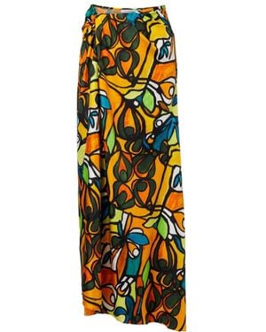 Christopher Esber Printed Draped Silk Maxi Dress - Multicolour