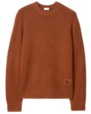 Burberry Ekd Intarsia-Knit Crewneck Jumper - Brown