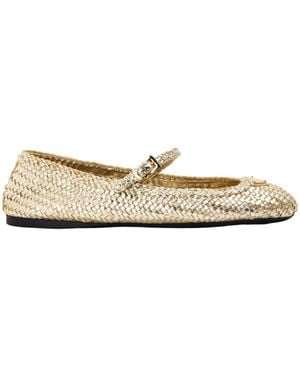 Prada Braided Ballet Shoes - Natural
